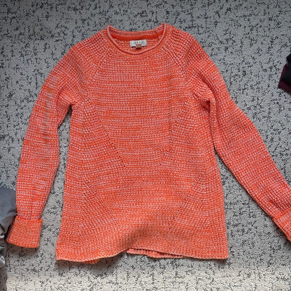 Orange knit sweater